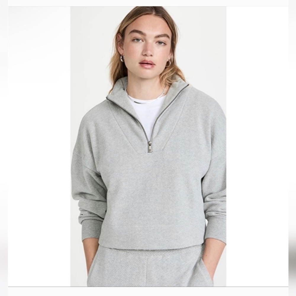 Sweaty Betty Womens Sweatshirt Grey Size Medium 0/2 XS Cropped Half Zip